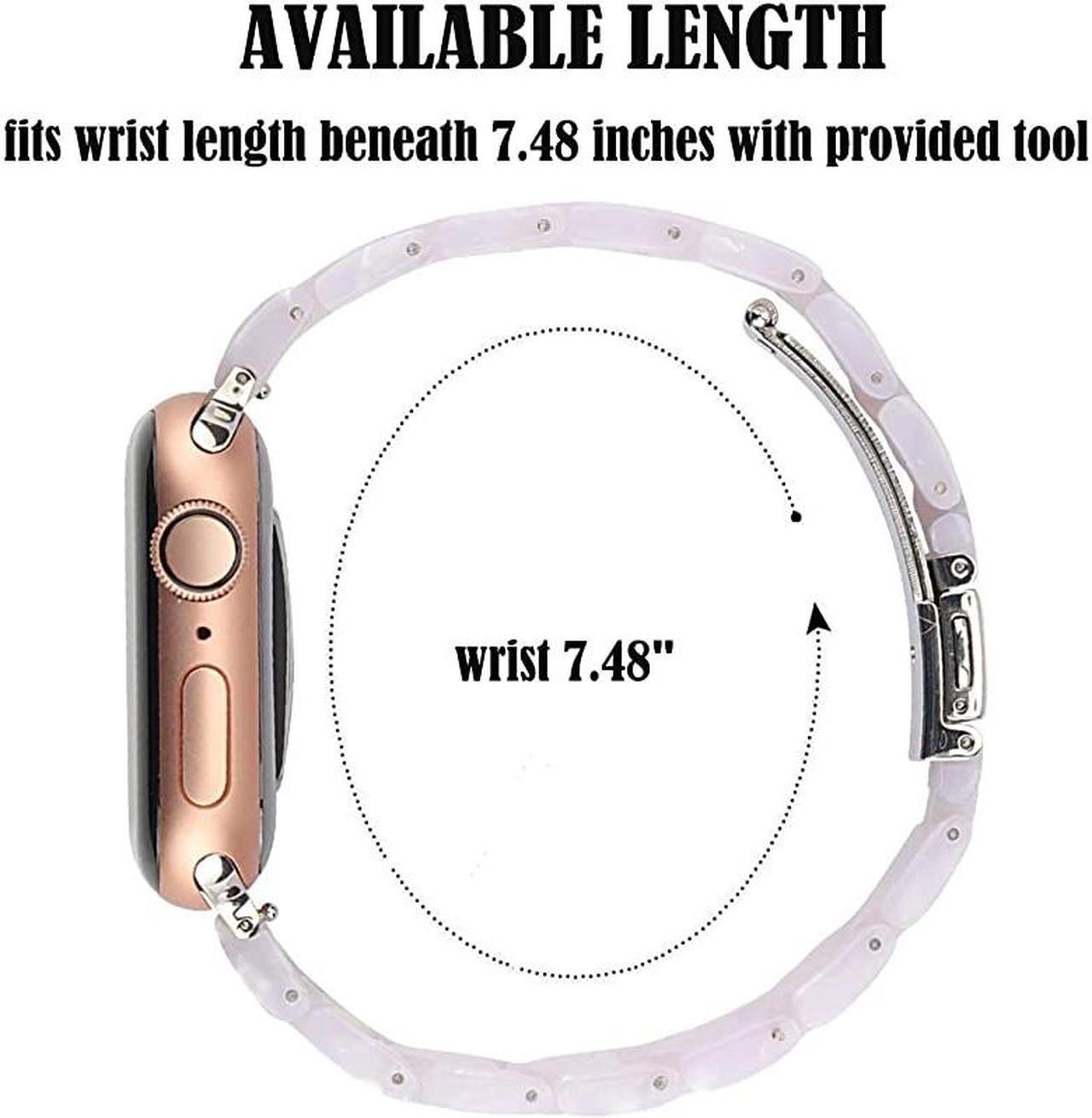 Alt view image 5 of 7 - Resin Strap Compatible with Apple Watch Band 38mm 40mm 42mm 44mm Series1 Series2 Series3 Series4 Series5,Ladies and Men Fashion Resin Watch Strap,iWatch Replacement Wristband