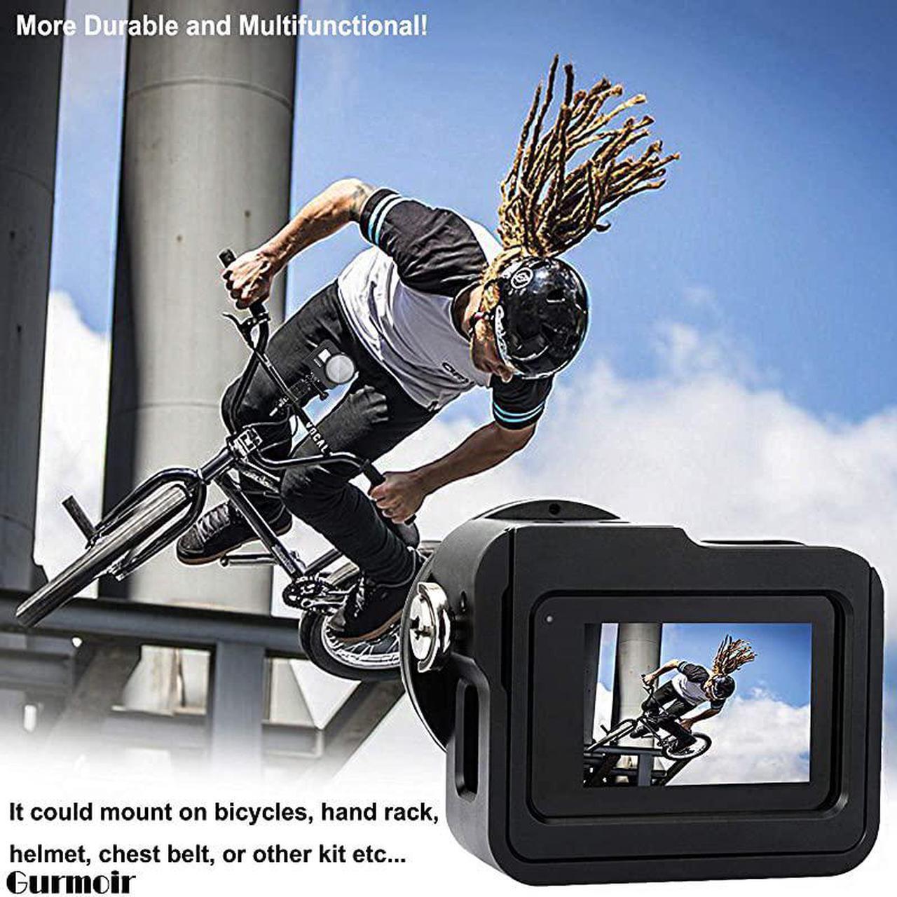 Alt view image 7 of 7 - Back Door Case Aluminum Alloy Frame Housing for Gopro Hero 8 Black Action Camera Wire Connectable Protective Metal Side Open Shell with 52mm UV Filter for Gopro Hero 8