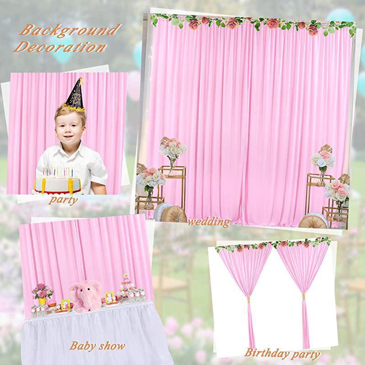 Alt view image 6 of 7 - Backdrop Curtain for Parties Baby Shower Birthday Weddings Photography Bridal Shower Drape Photoshoot Backdrop Curtains with Tiebacks 5ft x 7ft,2 Panels