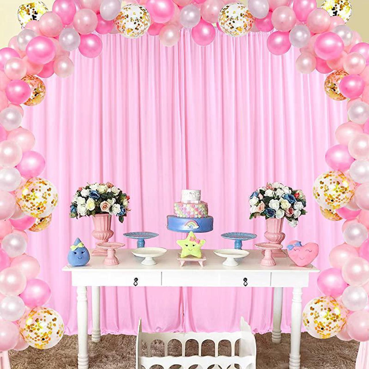 Alt view image 2 of 7 - Backdrop Curtain for Parties Baby Shower Birthday Weddings Photography Bridal Shower Drape Photoshoot Backdrop Curtains with Tiebacks 5ft x 7ft,2 Panels