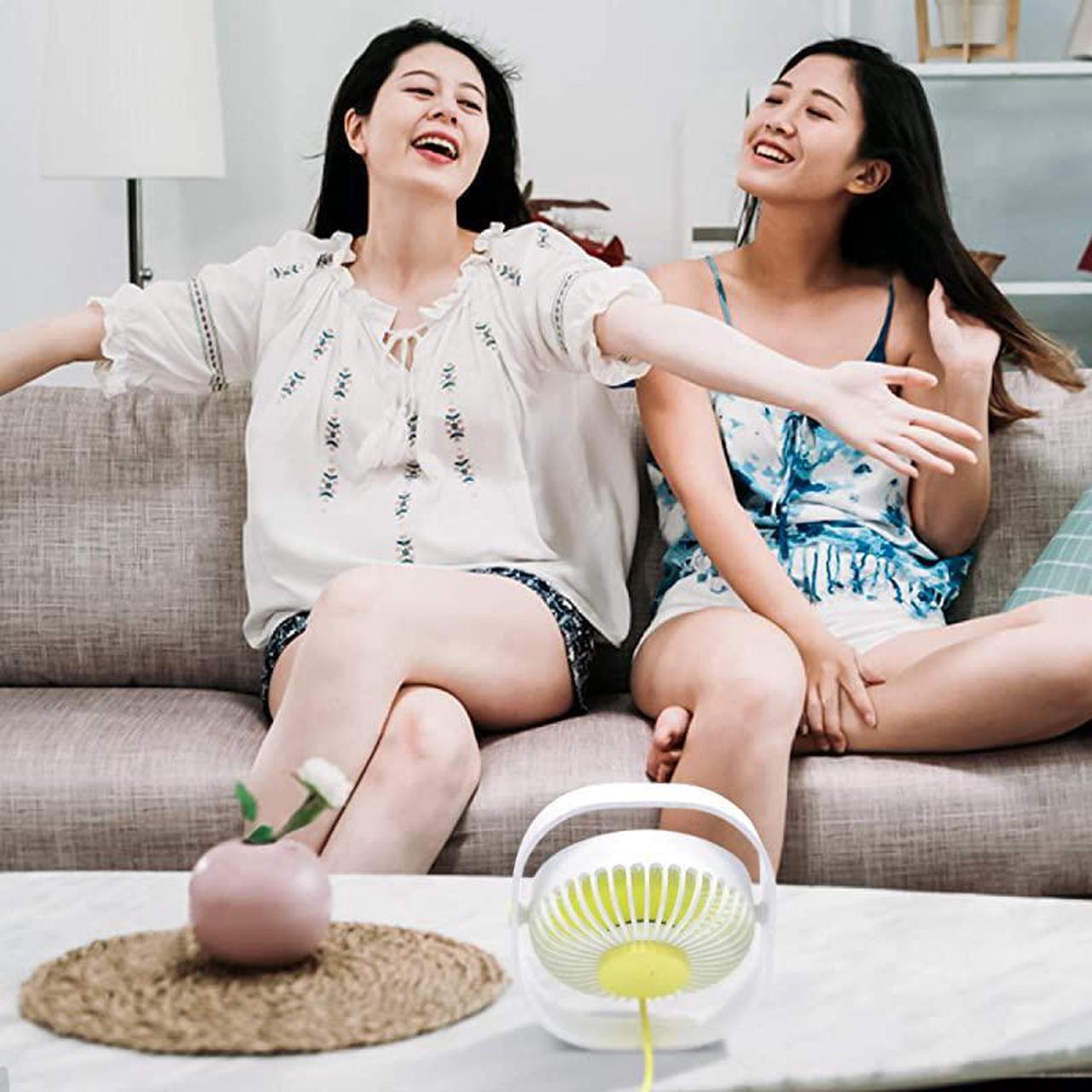 Alt view image 7 of 7 - USB Desk Fan 3 Speed Personal Small Desktop Table Quiet USB Fan for Home Office Car Outdoor Travel White