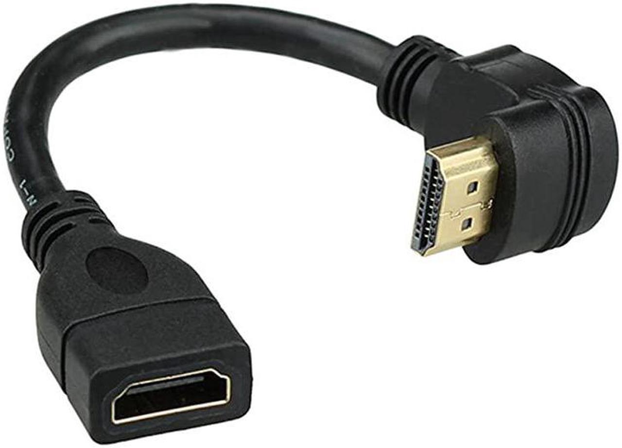 HDMI Extension Cable High Speed 90Degree Angle HDMI Male to Female Extension Wire Cord HDMI Extender Gold Plated Plugs Black 05FT