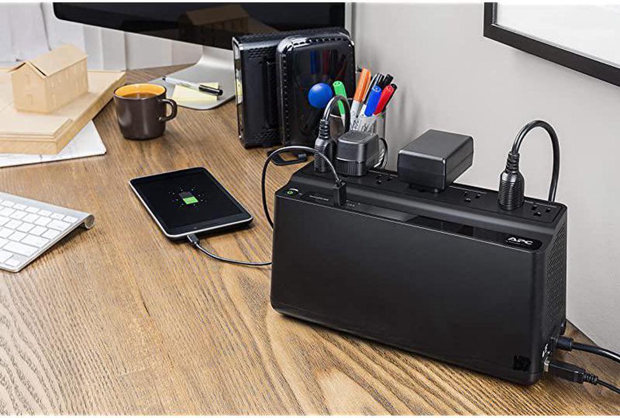 Alt view image 3 of 4 - UPS 600VA UPS Battery Backup Surge Protector BE600M1 Backup Battery Power Supply USB Charger BackUPS Series Uninterruptible Power Supply