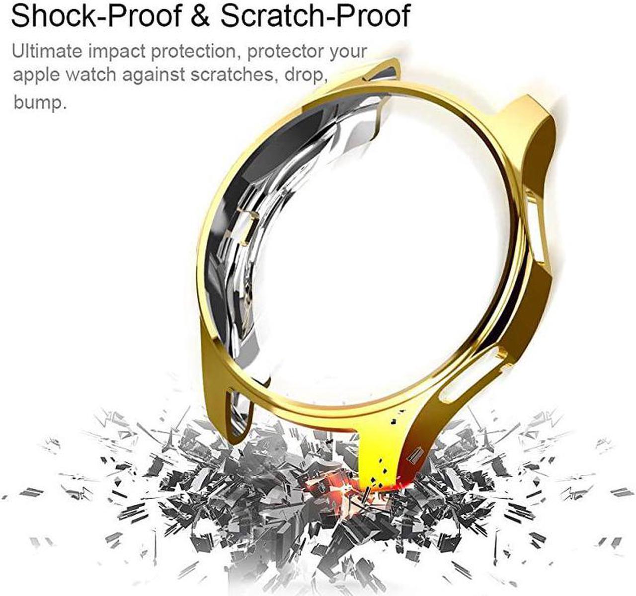 Alt view image 3 of 7 - 2 Pack] Compatible Samsung Galaxy Watch 46mm/ Gear S3 Case Cover, Soft TPU Plated Protective Protector Bumper Cover Case for Samsung Gear S3 Frontier/Classic Black and Gold