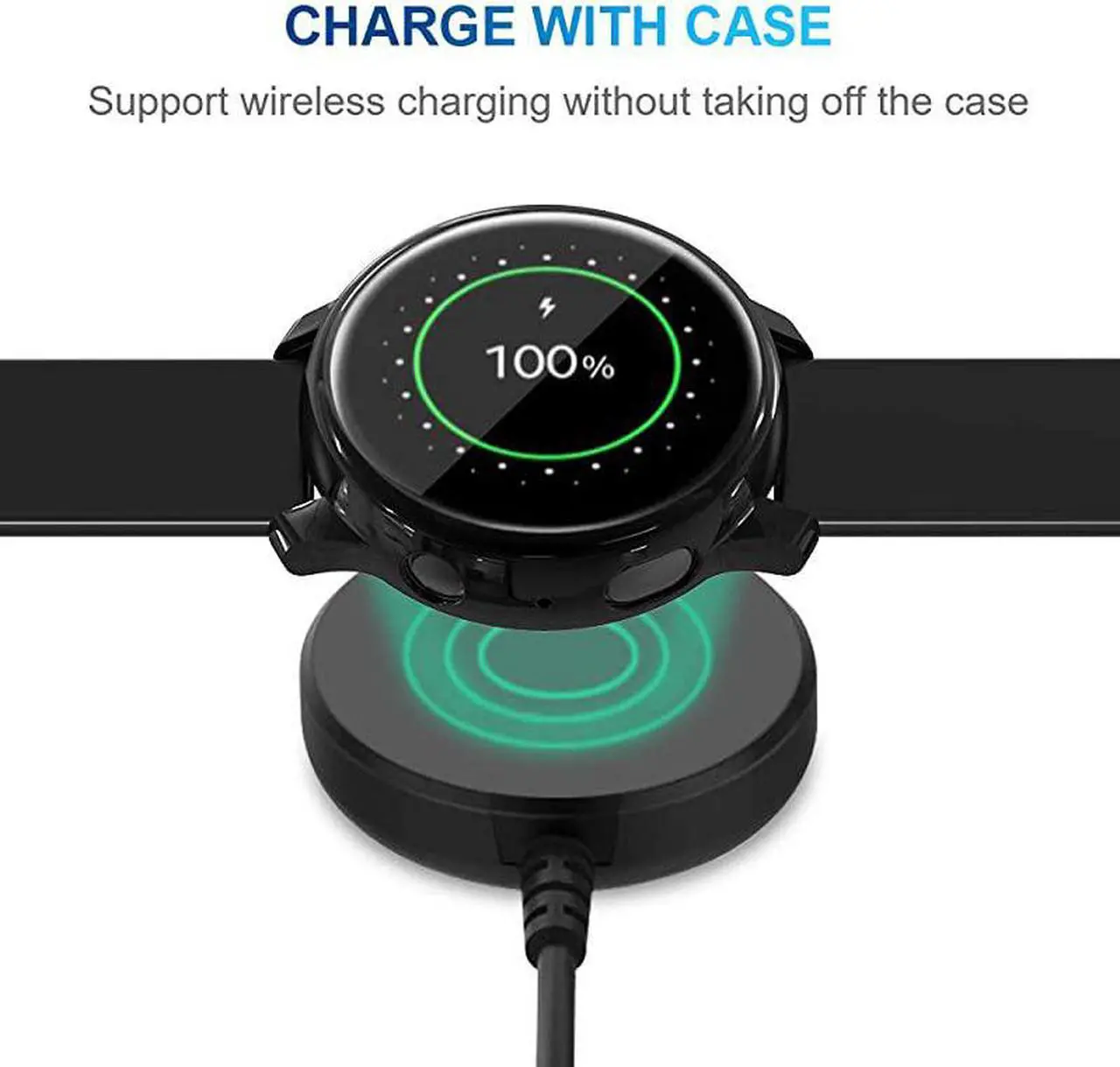 Alt view image 4 of 7 - 2 Pack  Compatible with Samsung Galaxy Watch Active 2 Screen Protector Case 44mm 40mm Soft TPU Bumper Full Around Cover for Samsung Galaxy Watch Active2 44 40 Black 40mm