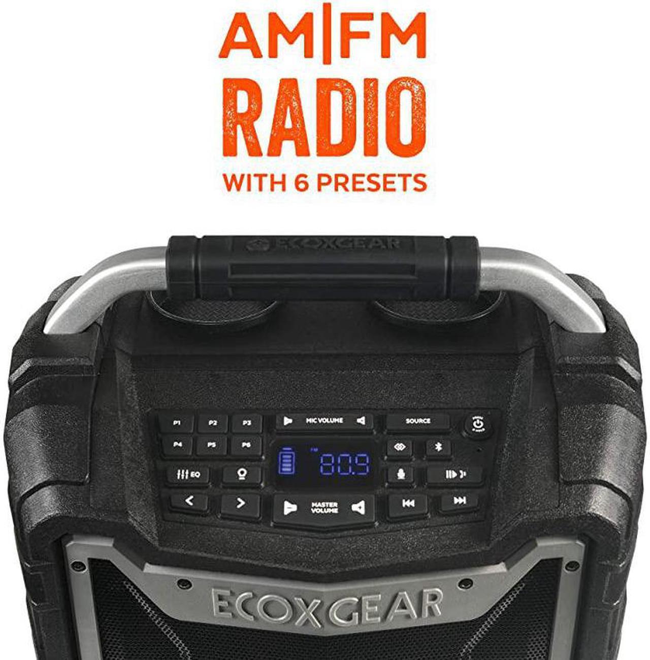 Alt view image 4 of 7 - EcoTrek GDIEXTRK210 Rugged Waterproof Floating Portable Bluetooth Wireless 100 Watt Stereo Smart Speaker and PA System Gray