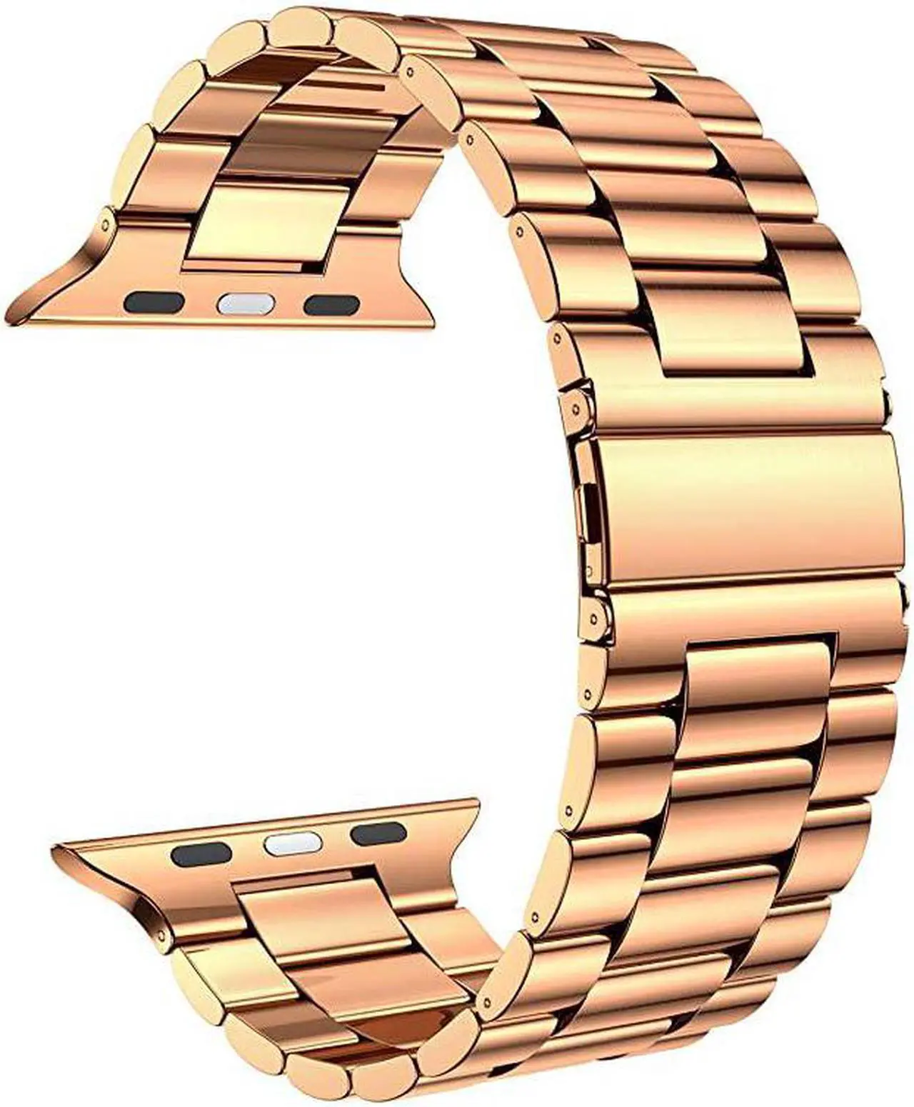 Alt view image 2 of 7 - Stainless Steel Metal Band for Apple Watch 38404244mm Strap Replacement Link Bracelet Band Compatible with Apple Watch Series 6 Apple Watch Series 5 Apple Watch Series 1234Rose Gold4244mm