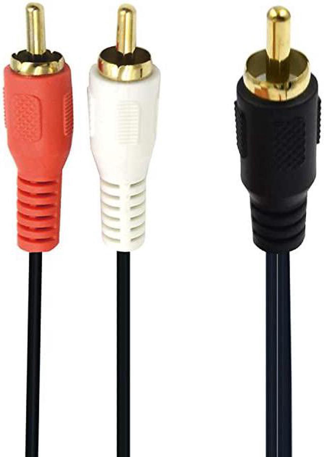 Alt view image 4 of 5 - RCA Splitter 1 RCA Male to 2 RCA Male Stereo Audio Cable, RCA to 2RCA Subwoofer Cable RCA Y Splitter Audio Cable, 2RCA to 1RCA Bi-Directional RCA Y Adapter Cable - 25cm/10inch
