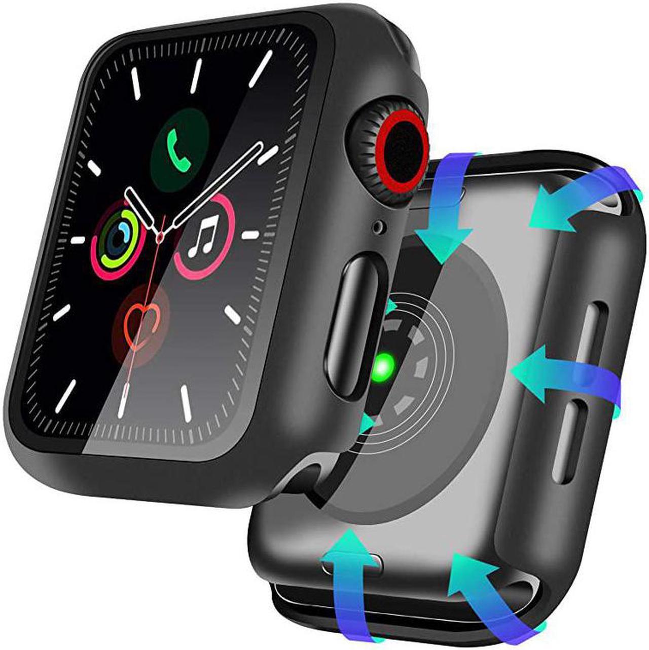 Alt view image 5 of 5 - Compatible with Apple Watch 42mm Series 321 Case with Builtin Tempered Glass Screen Protector Thin Guard Bumper Full Coverage Matte Hard Cover for iWatch Accessories