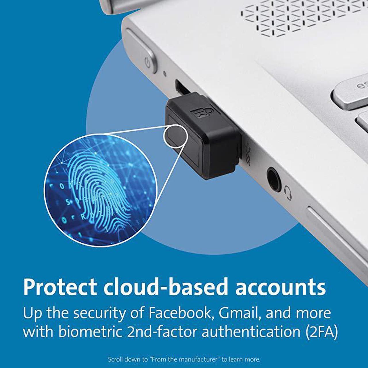 Alt view image 4 of 7 - VeriMark USB Fingerprint Key Reader - Windows Hello, FIDO U2F, Anti-Spoofing (K67977WW),Black