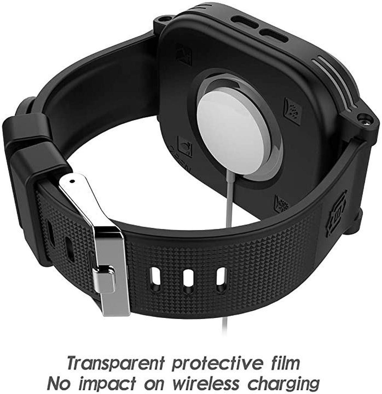 Alt view image 3 of 7 - Waterproof Apple Watch Case Series 6 / Series 5/4/SE 40mm, IP68 Certified Shockproof Impact Resistant Apple iWatch Full Body Protective Case with Built-in Screen Protector(Black)