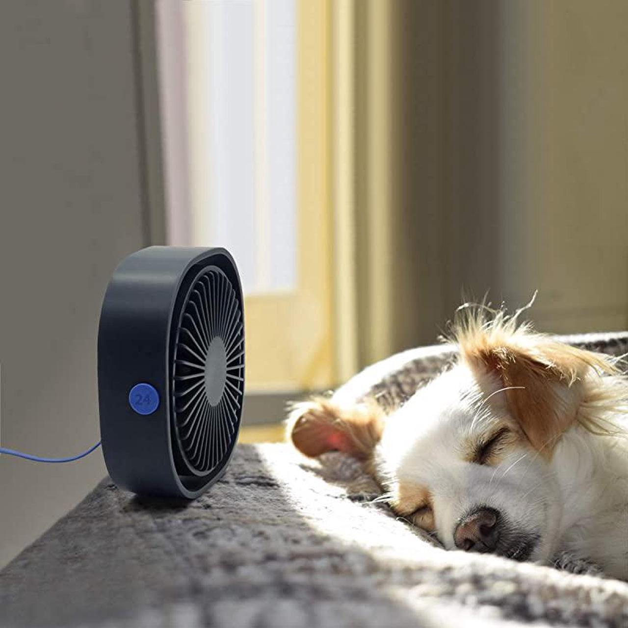 Alt view image 5 of 7 - USB Desk Fan 3 Speed Personal Small Desktop Table Quiet USB Fan for Home Office Car Outdoor Travel White