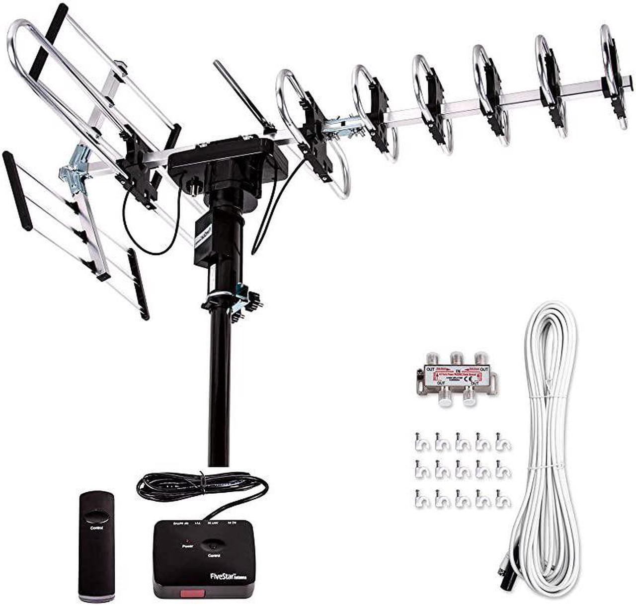 Main image of Newest 2020 Outdoor Digital Amplified HDTV Antenna up to 200 Mile Long Range Directional 360 Degree Rotation by Remote Control HD 4K 1080P FM RadioSupport 5 TVs Plus Installation Kit
