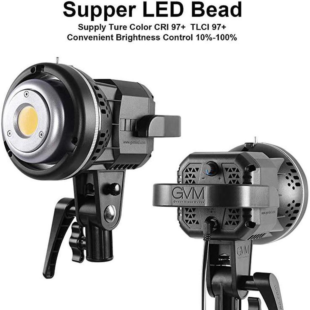Alt view image 2 of 7 - 80W CRI97+ 5600K Dimmable LED Video Lights with Bowens Mount Kit Continuous Output Lighting Spotlight for YouTube Vlog Studio Children Wedding Photography Shooting Light with Reflector