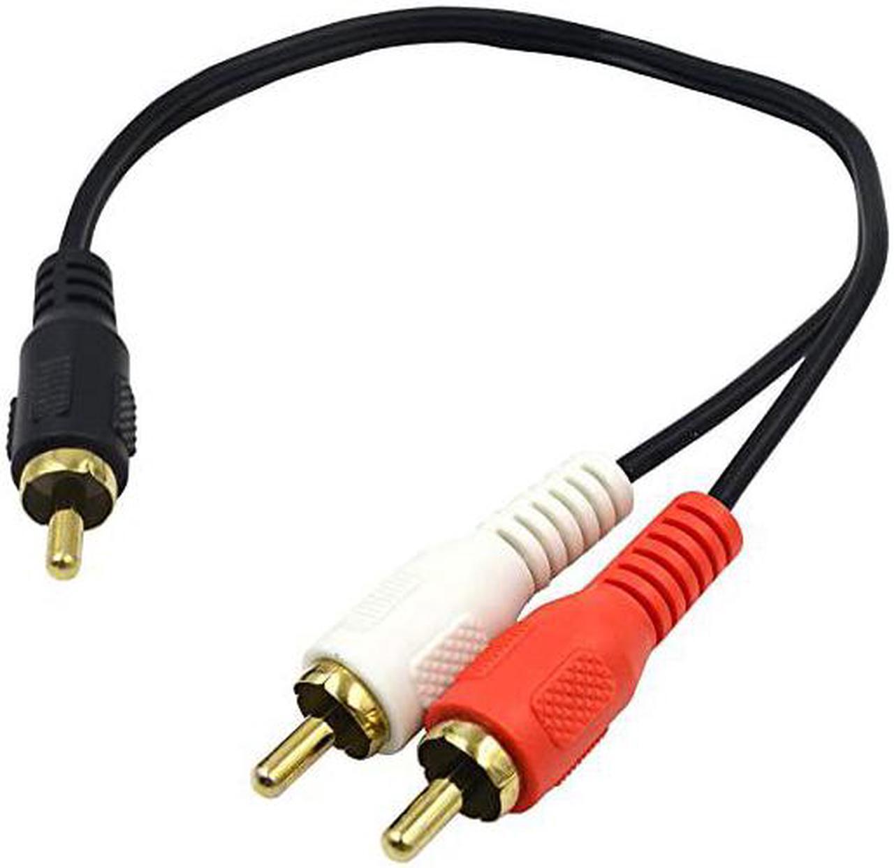 Alt view image 2 of 5 - RCA Splitter 1 RCA Male to 2 RCA Male Stereo Audio Cable, RCA to 2RCA Subwoofer Cable RCA Y Splitter Audio Cable, 2RCA to 1RCA Bi-Directional RCA Y Adapter Cable - 25cm/10inch