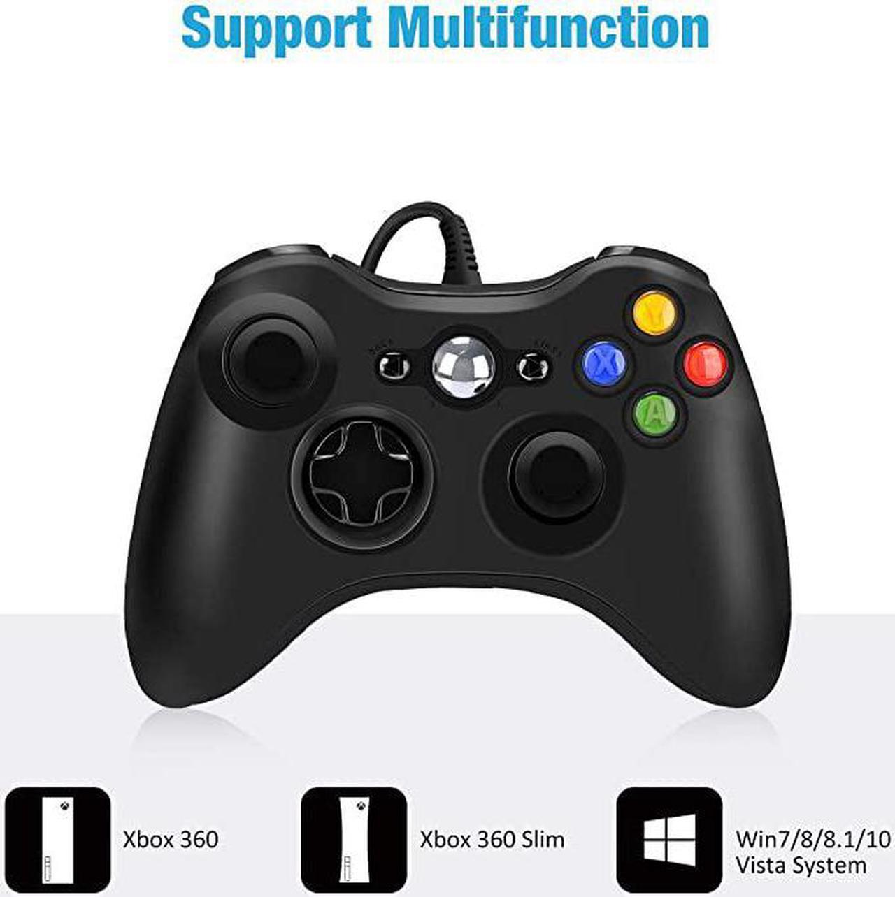 Alt view image 3 of 7 - Wired Controller for Xbox 360,  Game Controller for Xbox 360 with Dual-Vibration Turbo for Microsoft Xbox 360/360 Slim and PC Windows 7,8,10