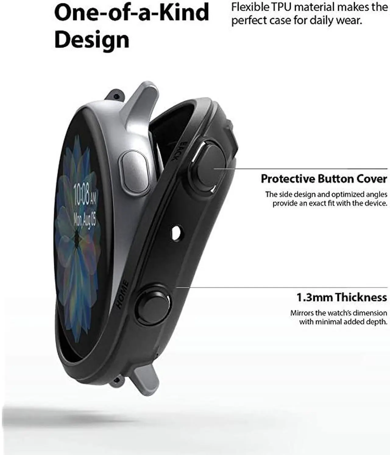 Alt view image 4 of 7 - Air Sport Case Designed for Galaxy Watch Active 2 44mm - Black