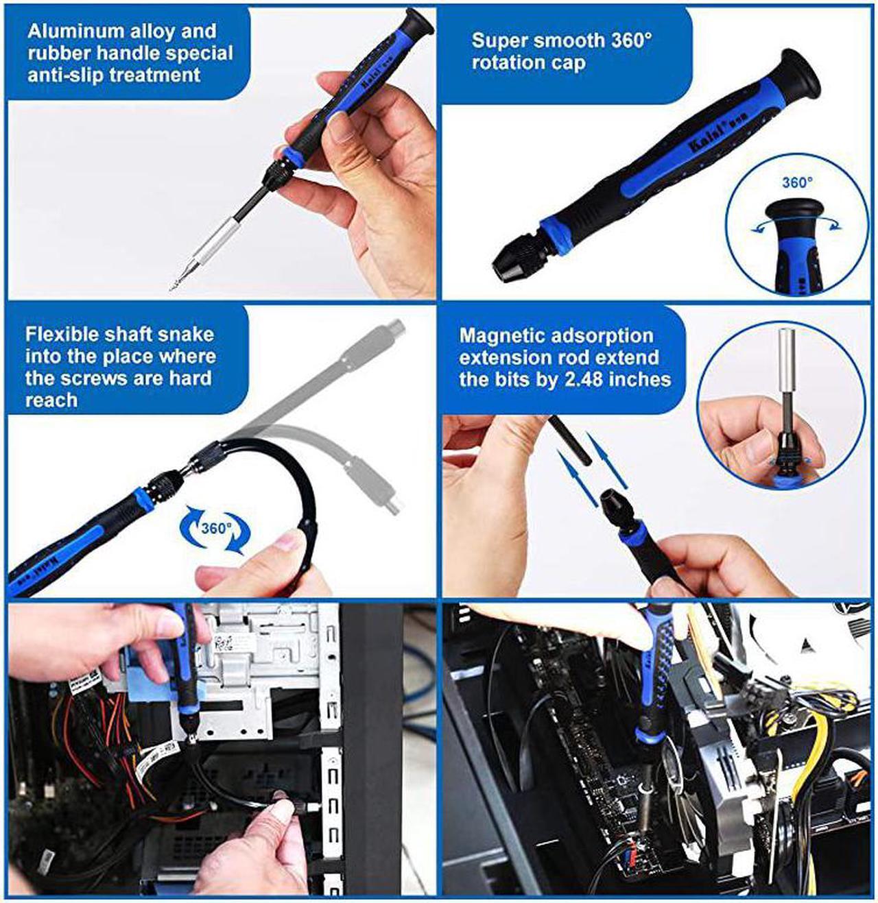 Alt view image 3 of 7 - 136 in 1 Electronics Repair Tool Kit Professional Precision Screwdriver Set Magnetic Drive Kit with Portable Bag