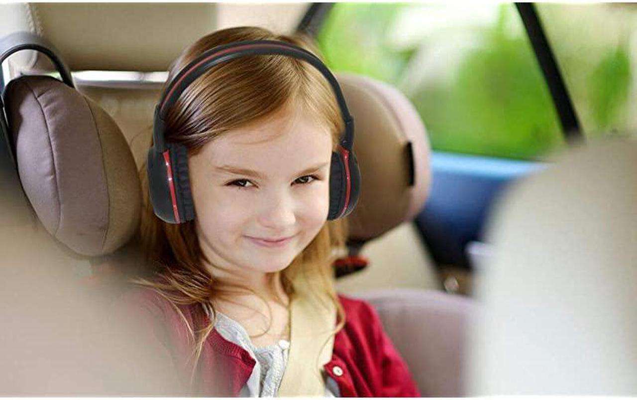 Alt view image 6 of 7 - IR Wireless Headphones for Car DVDTV with Storage Bag 2 Channel Car Headphones for Kids with 35mm Aux Cord Automotive IR Headphones Car DVD Infrared Headphone Foldable and Durable