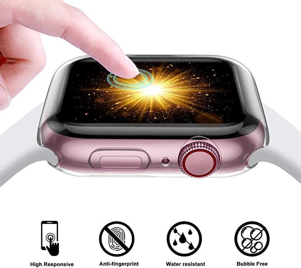Alt view image 4 of 7 - 3 Pack Compatible with Apple Watch Case 38mmSoft HD High Sensitivity Screen Protector with TPU All Around AntiFall Bumper Protective Case Cover for iWatch Series 321 38mm3 Clear