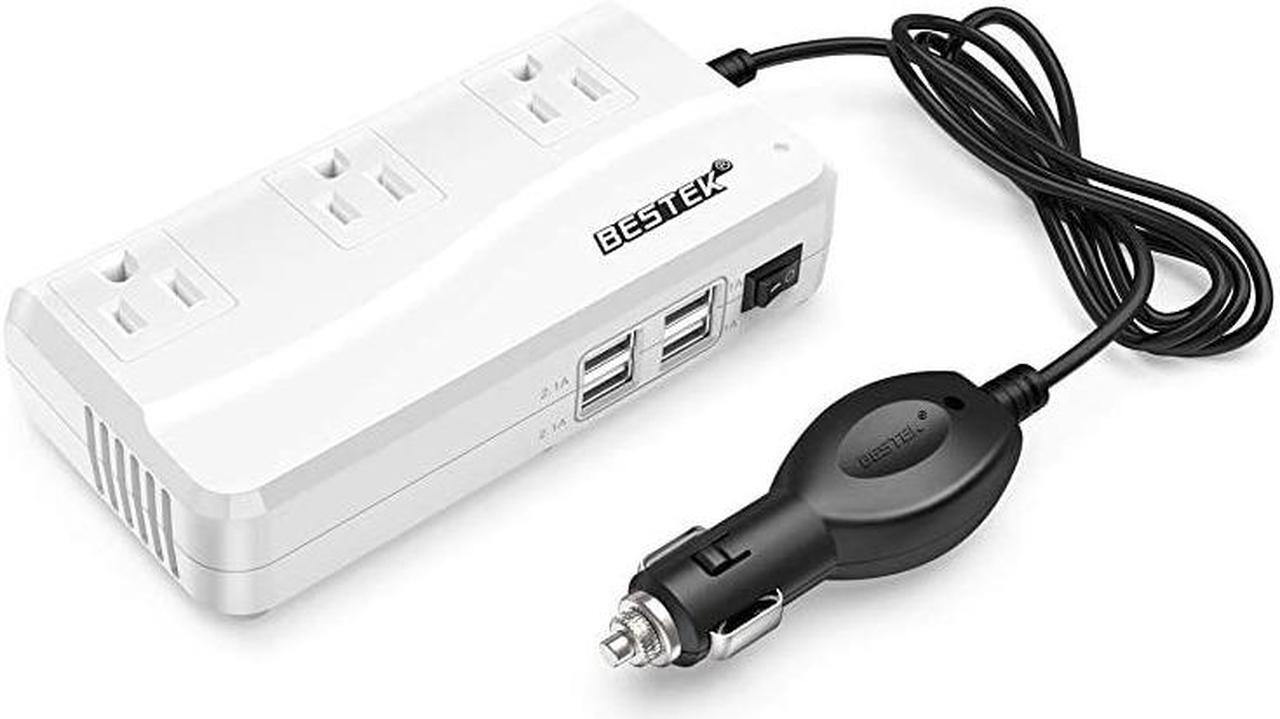 Main image of 200W Power Inverter DC 12V to 110V AC Inverter with 42A 4Port USB Car Adapter Black