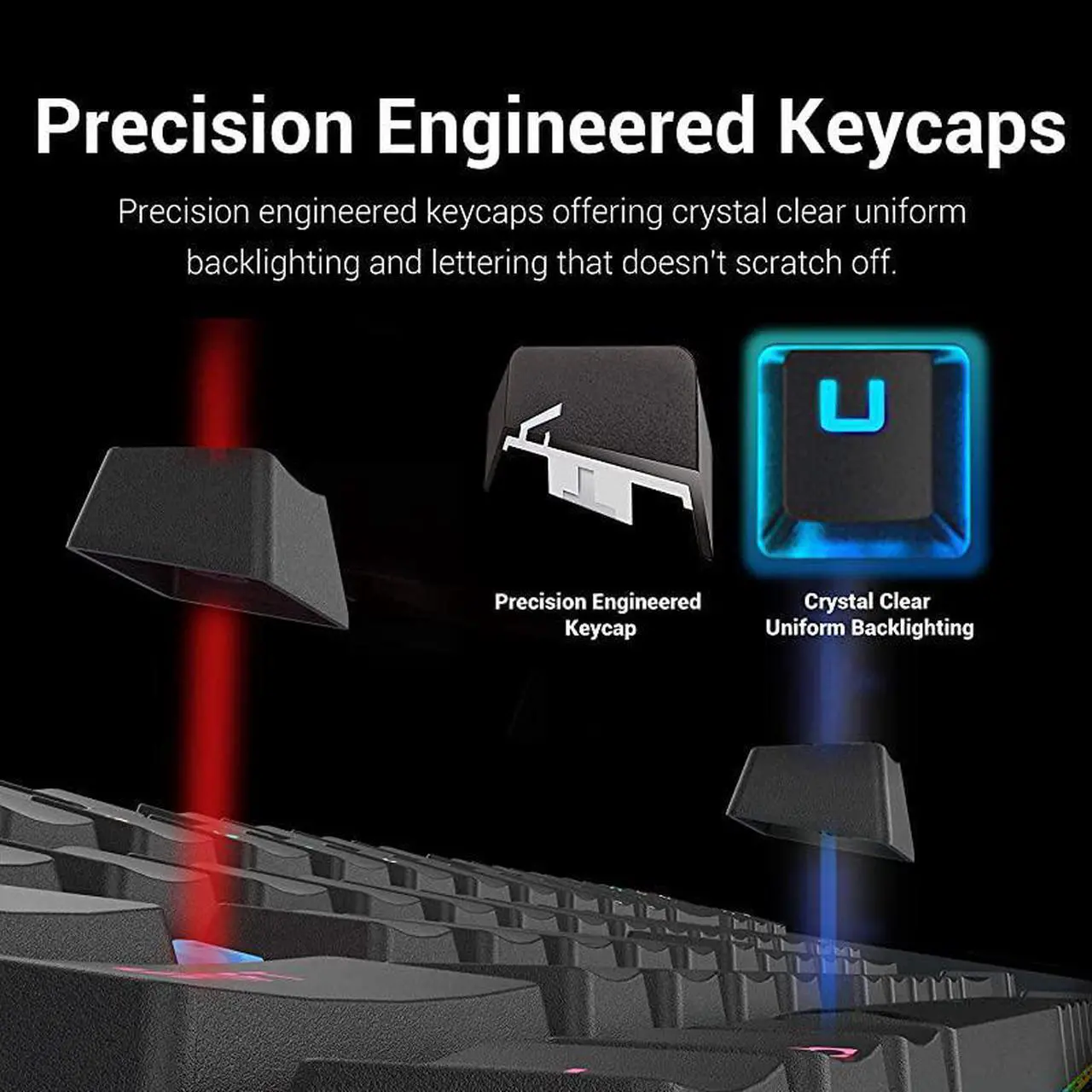 Alt view image 5 of 7 - K552 Mechanical Gaming Keyboard 60 Compact 87 Key Kumara Wired Cherry MX Blue Switches Equivalent for Windows PC Gamers RGB Backlit Black