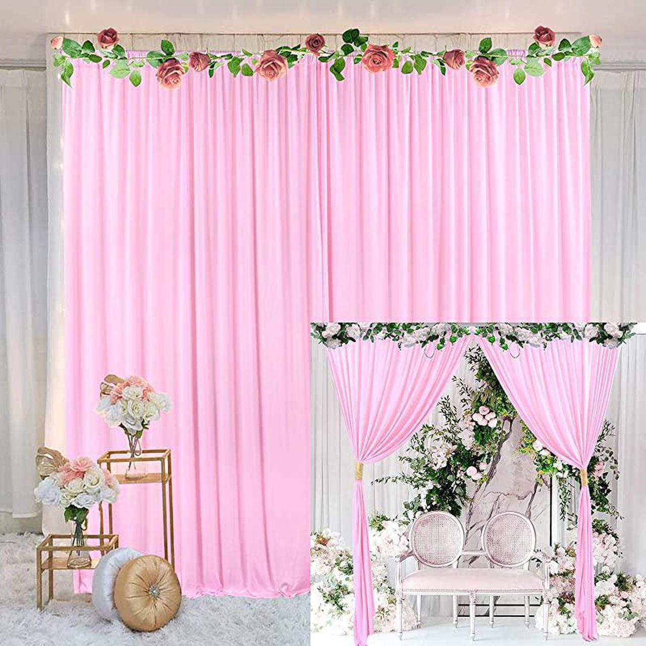 Main image of Backdrop Curtain for Parties Baby Shower Birthday Weddings Photography Bridal Shower Drape Photoshoot Backdrop Curtains with Tiebacks 5ft x 7ft,2 Panels