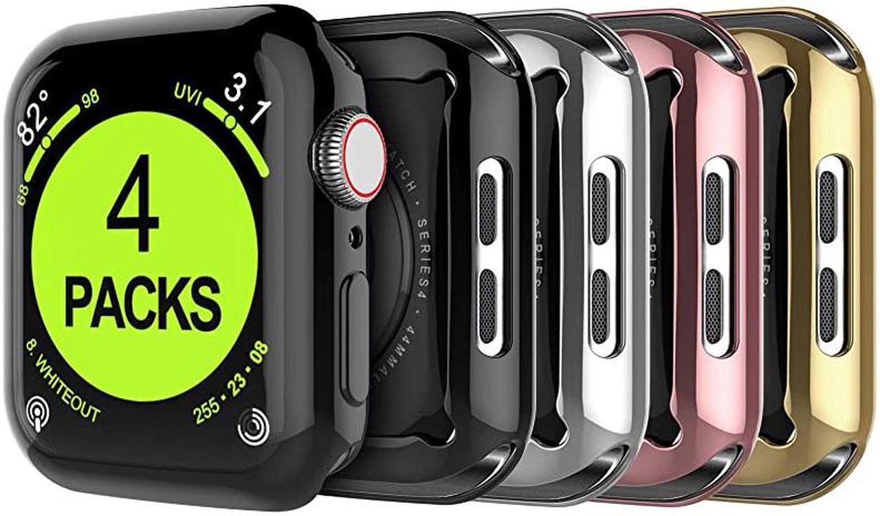 Main image of Compatible for Apple Watch Series 3 Series 2 38mm Case 4Pack with Builtin TPU Screen Protector Full Body Protective Ultra Thin Bumper Flexible Lightweight Cover for Apple iWatch 3