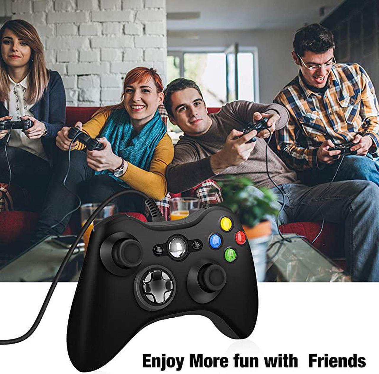 Alt view image 7 of 7 - Wired Controller for Xbox 360,  Game Controller for Xbox 360 with Dual-Vibration Turbo for Microsoft Xbox 360/360 Slim and PC Windows 7,8,10