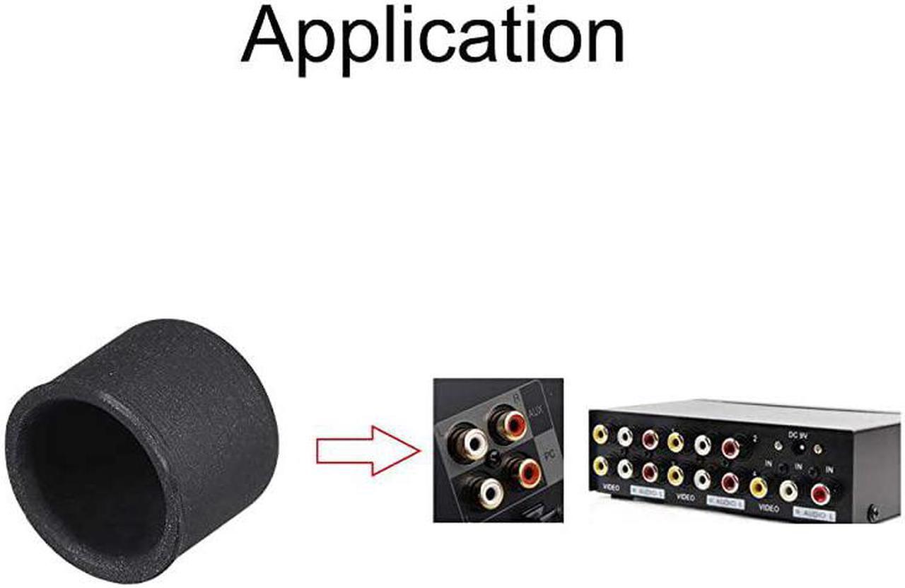 Alt view image 3 of 4 - Silicone RCA Port AntiDust Stopper Cap Cover Black 20pcs