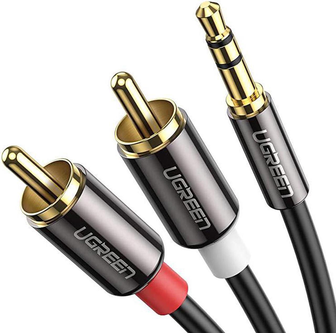 Main image of 3.5mm to 2RCA Audio Auxiliary Adapter Stereo Splitter Cable AUX RCA Y Cord for Smartphone Speakers Tablet HDTV MP3 Player 3FT
