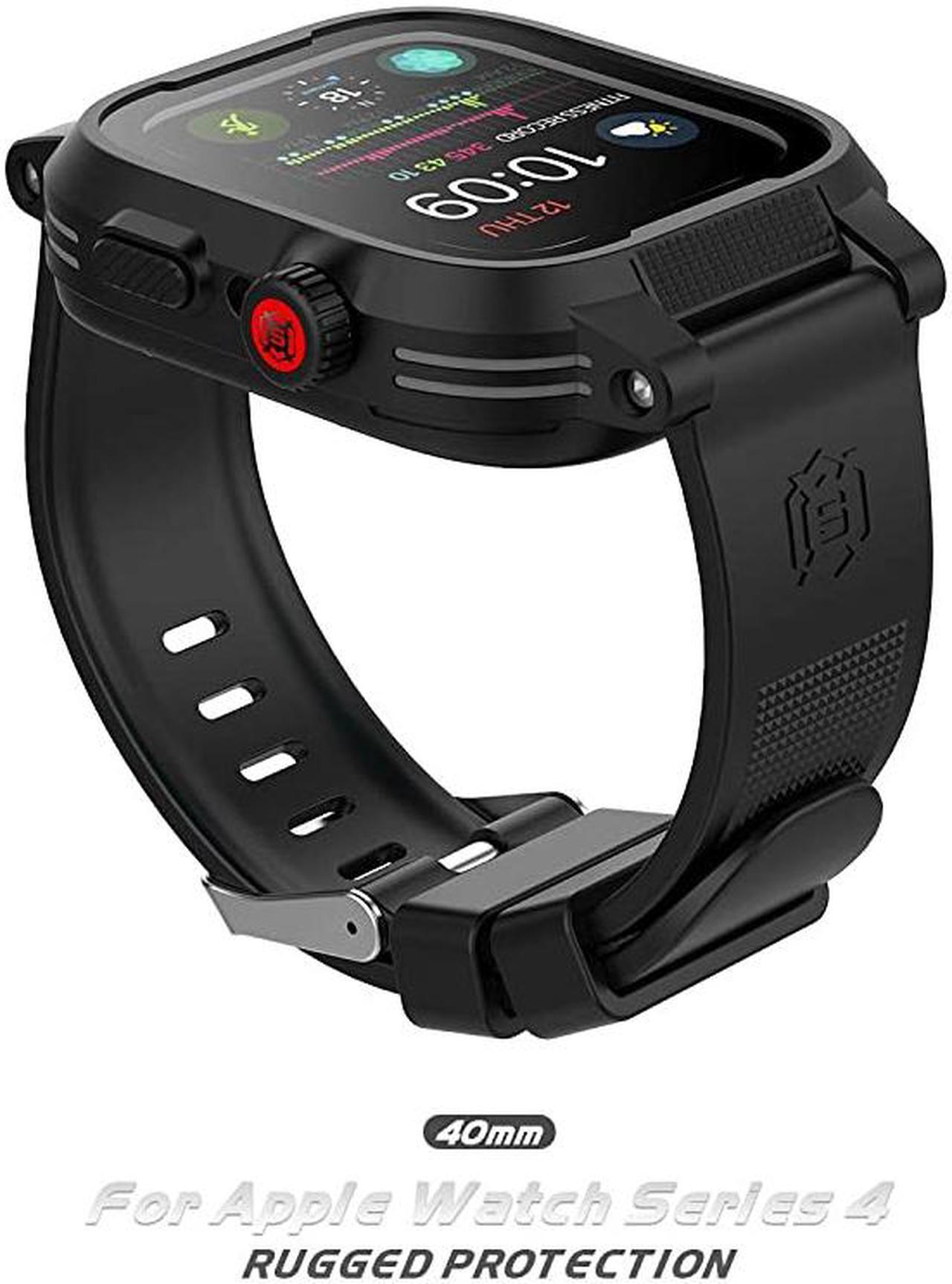 Main image of Waterproof Apple Watch Case Series 6 / Series 5/4/SE 40mm, IP68 Certified Shockproof Impact Resistant Apple iWatch Full Body Protective Case with Built-in Screen Protector(Black)