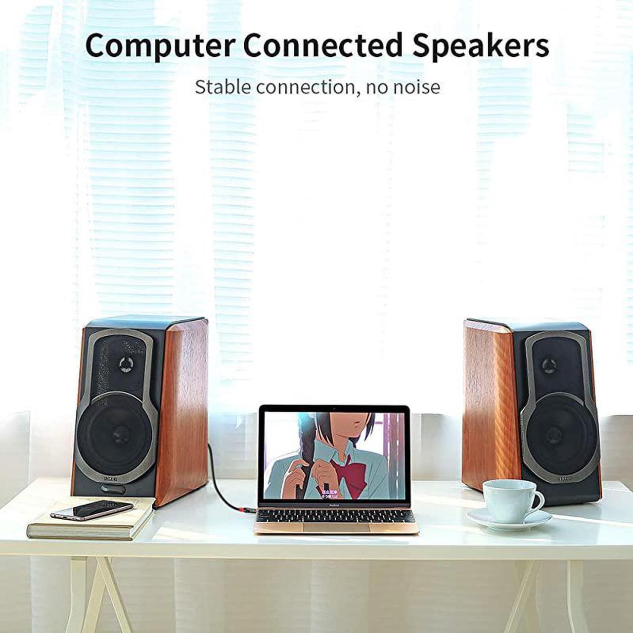 Alt view image 7 of 7 - 14 inch TS to 18 inch TRS Cable 14 TS Mono to 18 inch35mm TRS Stereo Interconnect Adapter CableMono to Stereo Patch Cord 33 Feet 1 Meter
