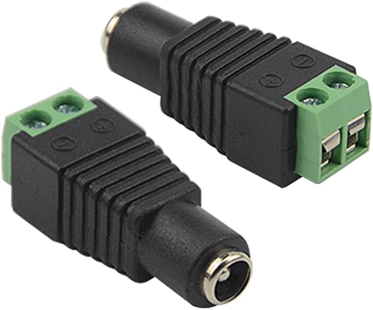 Main image of 20 PCS 21x55mm Female and Male DC Power Adapter Connector + 20 PCS Coaxial Camera Video BNC Male and Female Balun Connector for Coax Cat5 CCTV
