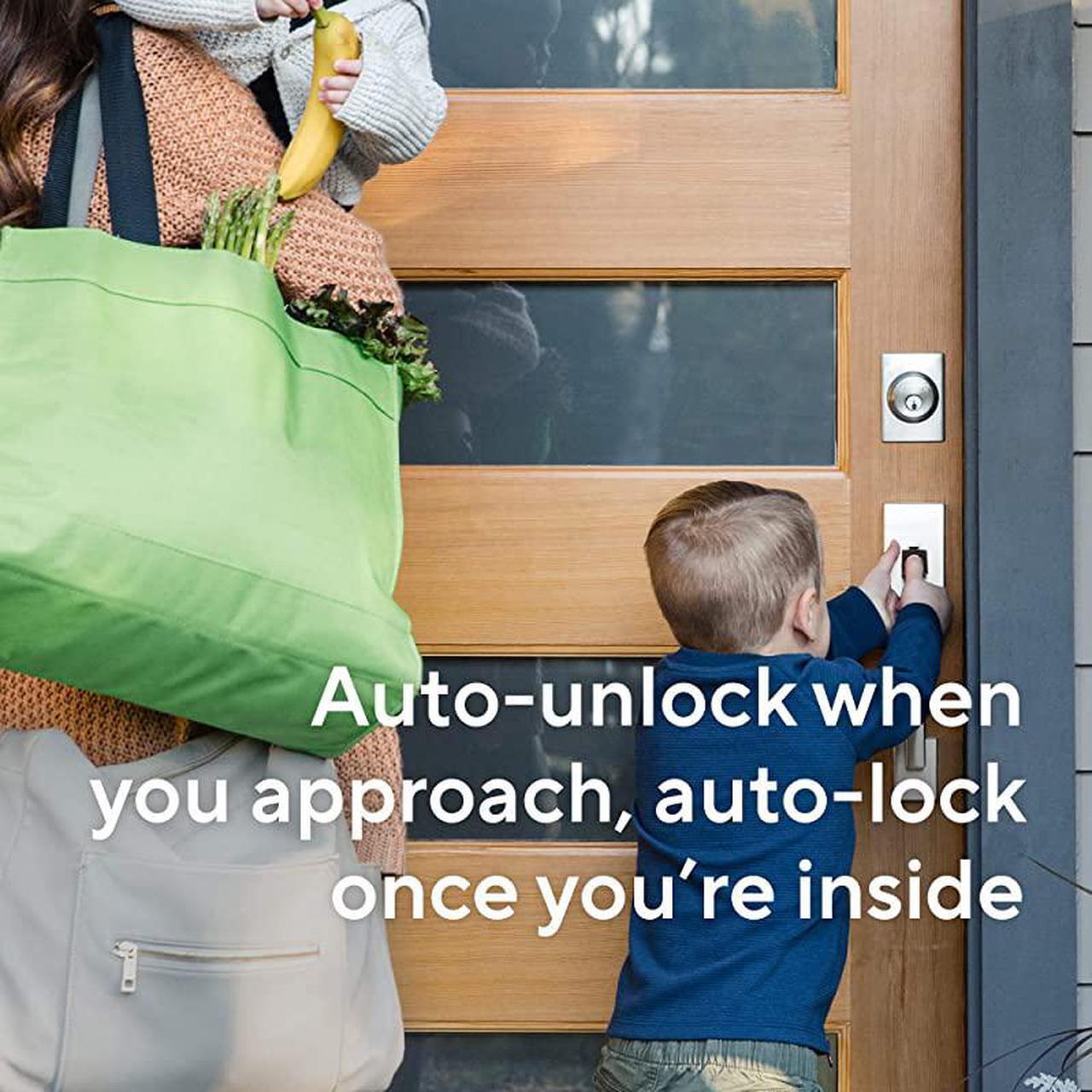 Alt view image 3 of 7 - Lock WiFi Bluetooth Enabled Smart Door Lock Wireless Keyless Door Entry HandsFree Voice Control Home Security Compatible with  Alexa Fits on Most Deadbolts Includes  Gateway