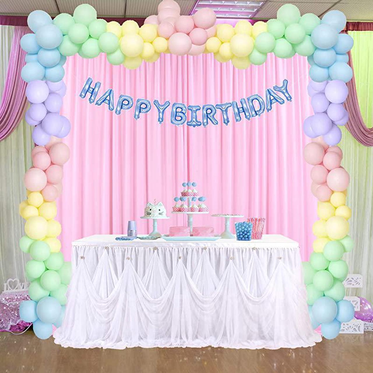 Alt view image 4 of 7 - Backdrop Curtain for Parties Baby Shower Birthday Weddings Photography Bridal Shower Drape Photoshoot Backdrop Curtains with Tiebacks 5ft x 7ft,2 Panels
