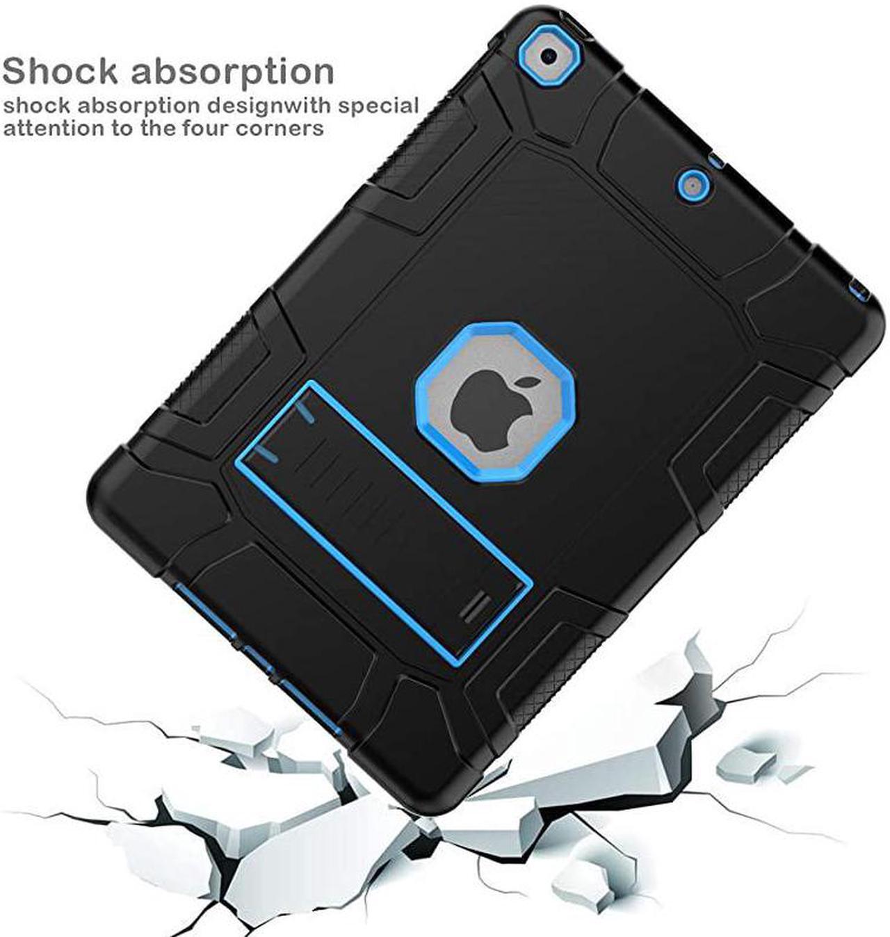 Alt view image 7 of 7 - Case for iPad 7th8th Generation iPad 102 Case Hybrid Shockproof Rugged Drop Protection Cover Built with Kickstand for iPad 102 Inch 7th8th Generation 20192020 Release Black+Blue