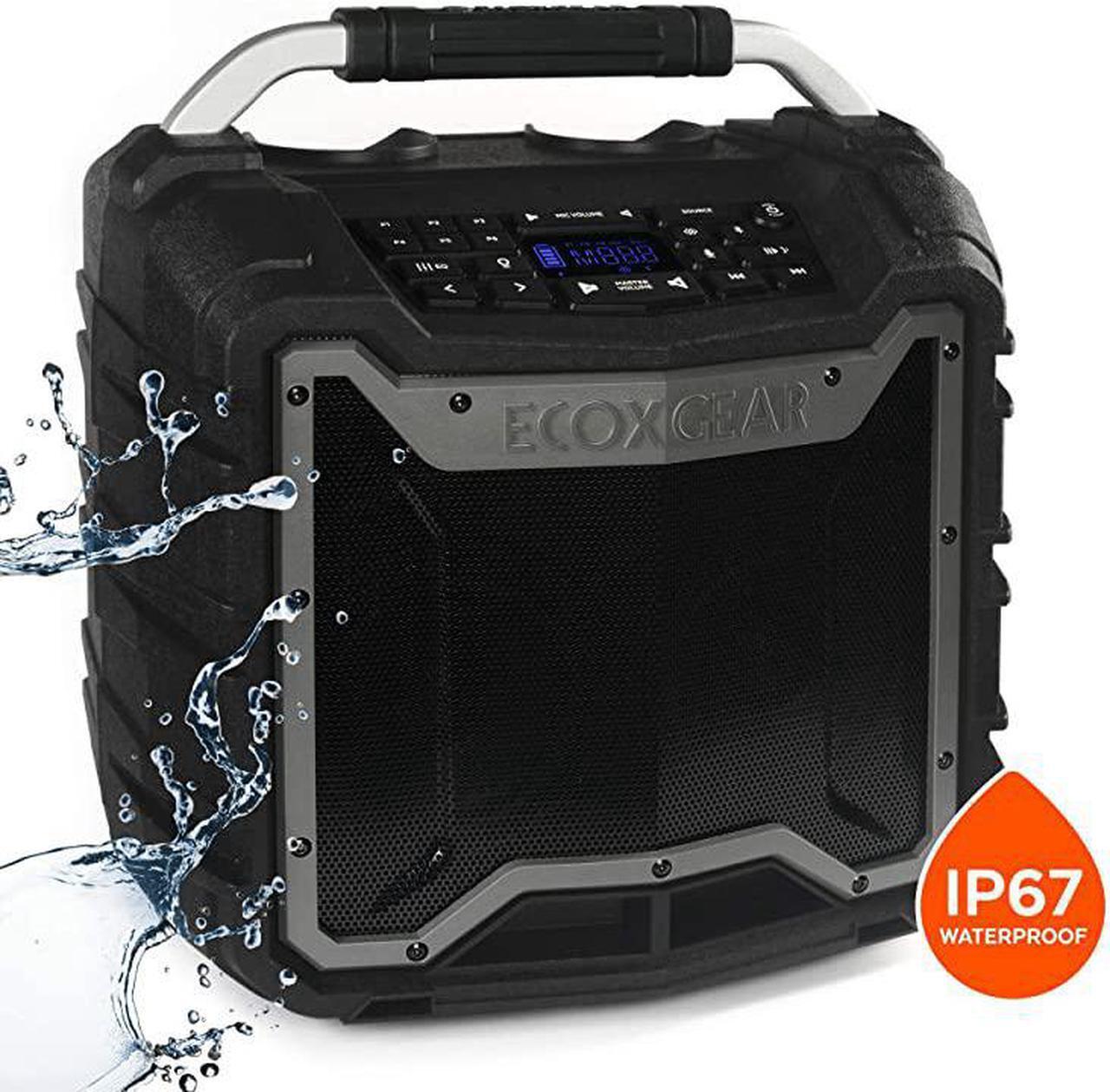 Alt view image 3 of 7 - EcoTrek GDIEXTRK210 Rugged Waterproof Floating Portable Bluetooth Wireless 100 Watt Stereo Smart Speaker and PA System Gray