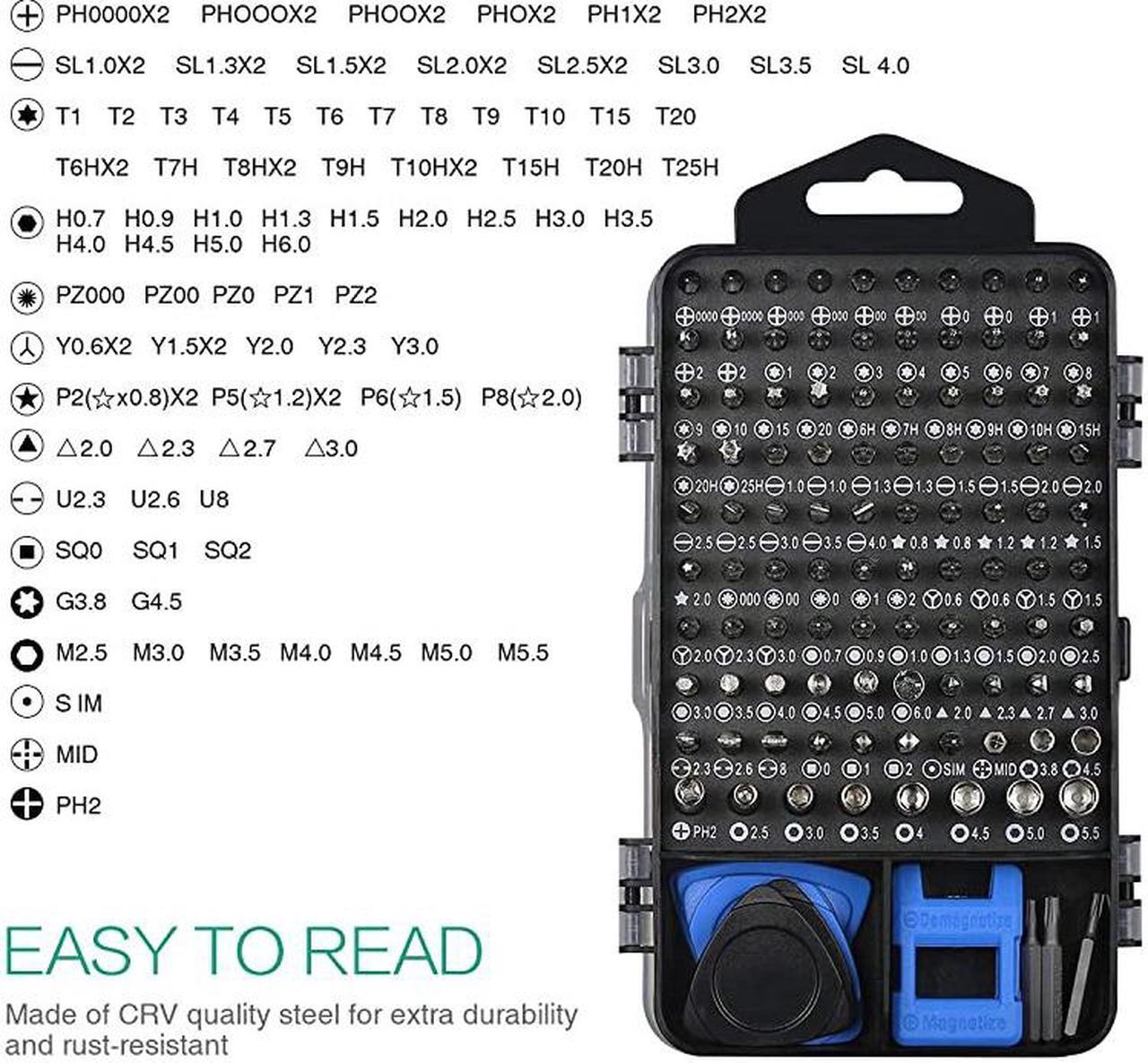 Alt view image 3 of 7 - Precision Screwdriver Set 120 in 1 Screwdriver Kit with 101 Bits Mini Magnetic Screwdriver Set Computer Repair Tool Kit for iPhone PC Toys Computer