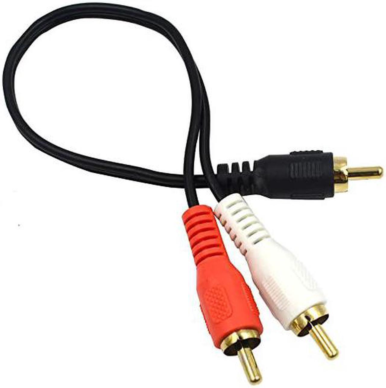 Alt view image 3 of 5 - RCA Splitter 1 RCA Male to 2 RCA Male Stereo Audio Cable, RCA to 2RCA Subwoofer Cable RCA Y Splitter Audio Cable, 2RCA to 1RCA Bi-Directional RCA Y Adapter Cable - 25cm/10inch