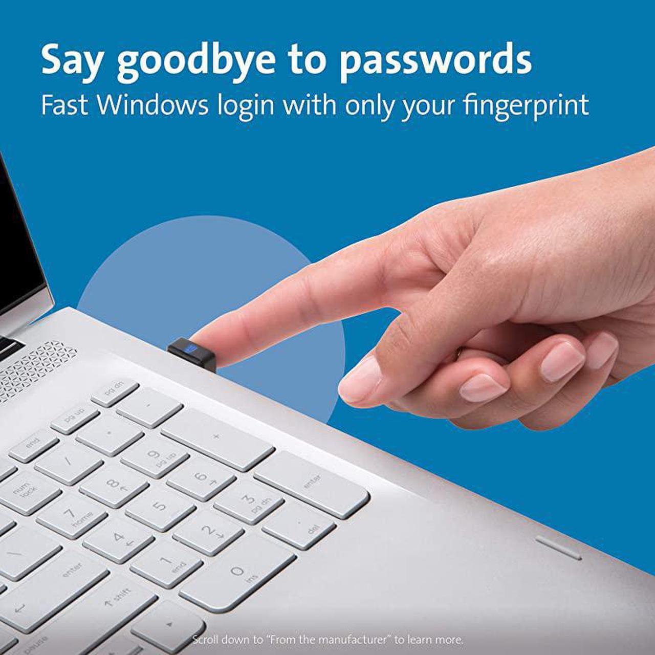 Alt view image 2 of 7 - VeriMark USB Fingerprint Key Reader - Windows Hello, FIDO U2F, Anti-Spoofing (K67977WW),Black