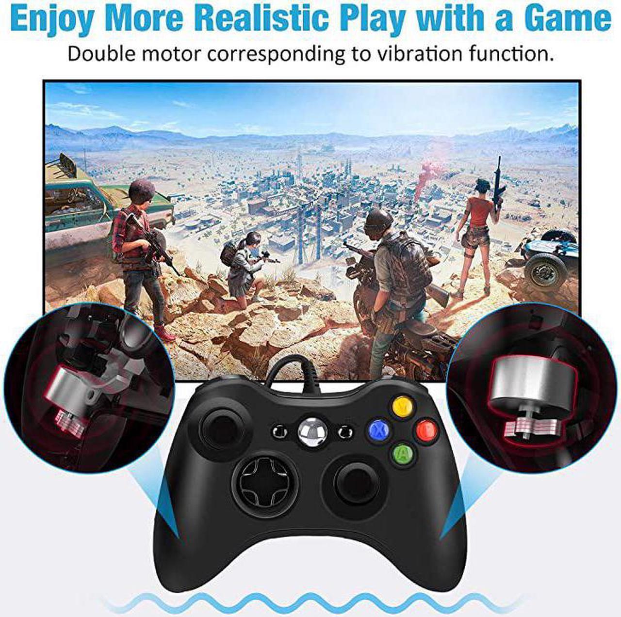 Alt view image 4 of 7 - Wired Controller for Xbox 360,  Game Controller for Xbox 360 with Dual-Vibration Turbo for Microsoft Xbox 360/360 Slim and PC Windows 7,8,10