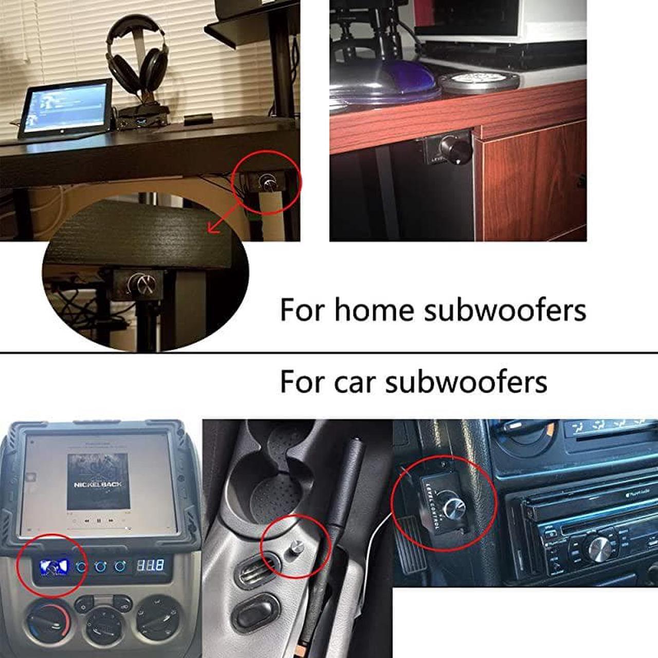 Alt view image 6 of 7 - Universal Car RCA Remote Amplifier Level Controller RCA Bass Knob Sub Amp Volume Control Cable