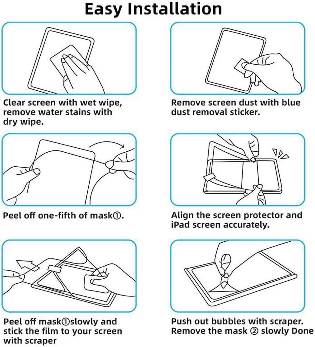 Alt view image 7 of 7 - Paper Screen Protector for iPad 105 2019 Air 32017 ipad Pro 105 inch Paperfeel Texture Anti Glare Scratch Resistant Paperfeel Drawing Writing Film Compatible with Apple Pencil1 Pack
