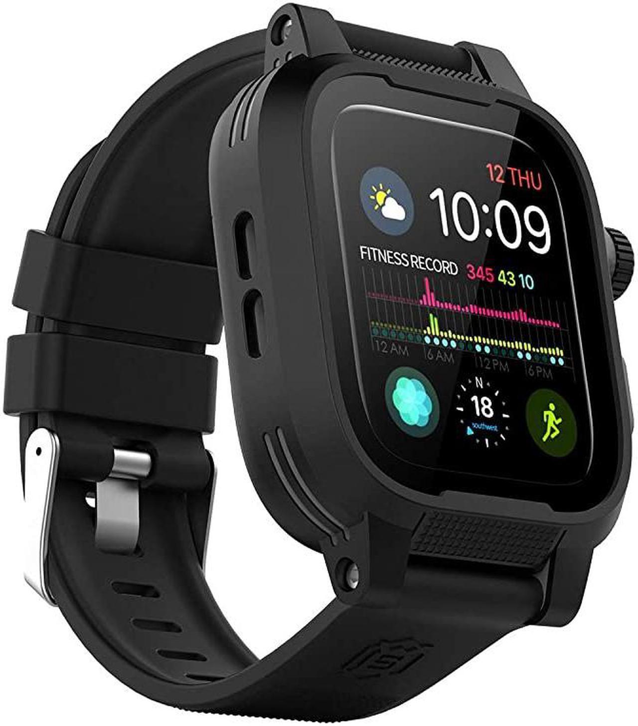 Alt view image 2 of 7 - Waterproof Apple Watch Case Series 6 / Series 5/4/SE 40mm, IP68 Certified Shockproof Impact Resistant Apple iWatch Full Body Protective Case with Built-in Screen Protector(Black)