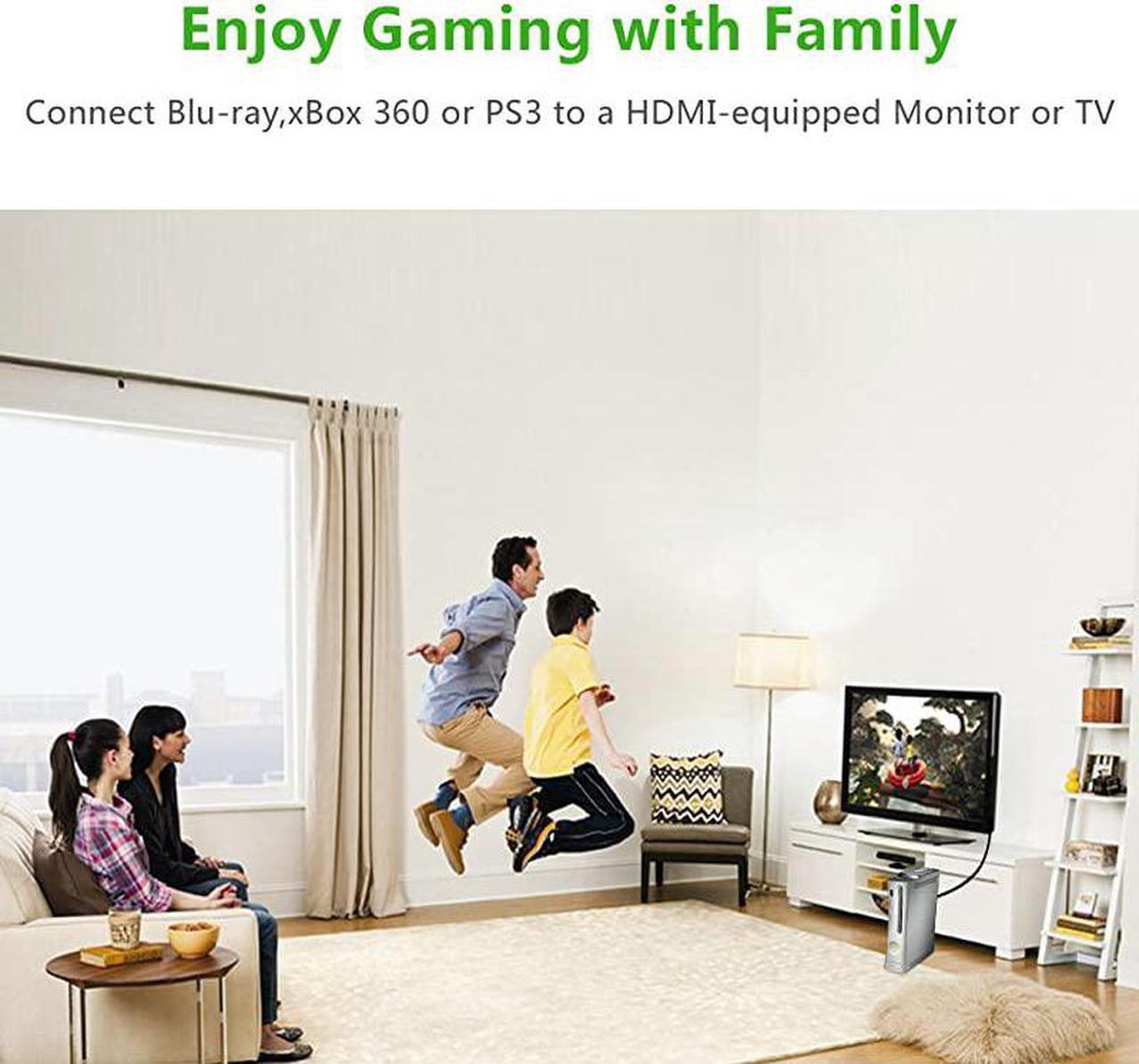 Alt view image 5 of 7 - HDMI Cable Right Angle 90 Degree Elbow HDMI Cord 4K Ultra HD 3D 1080P Ethernet and Audio Return ARC Compatible for Nintendo Switch Xbox PS5 PS4 PS3 PC Laptop TV 3FT