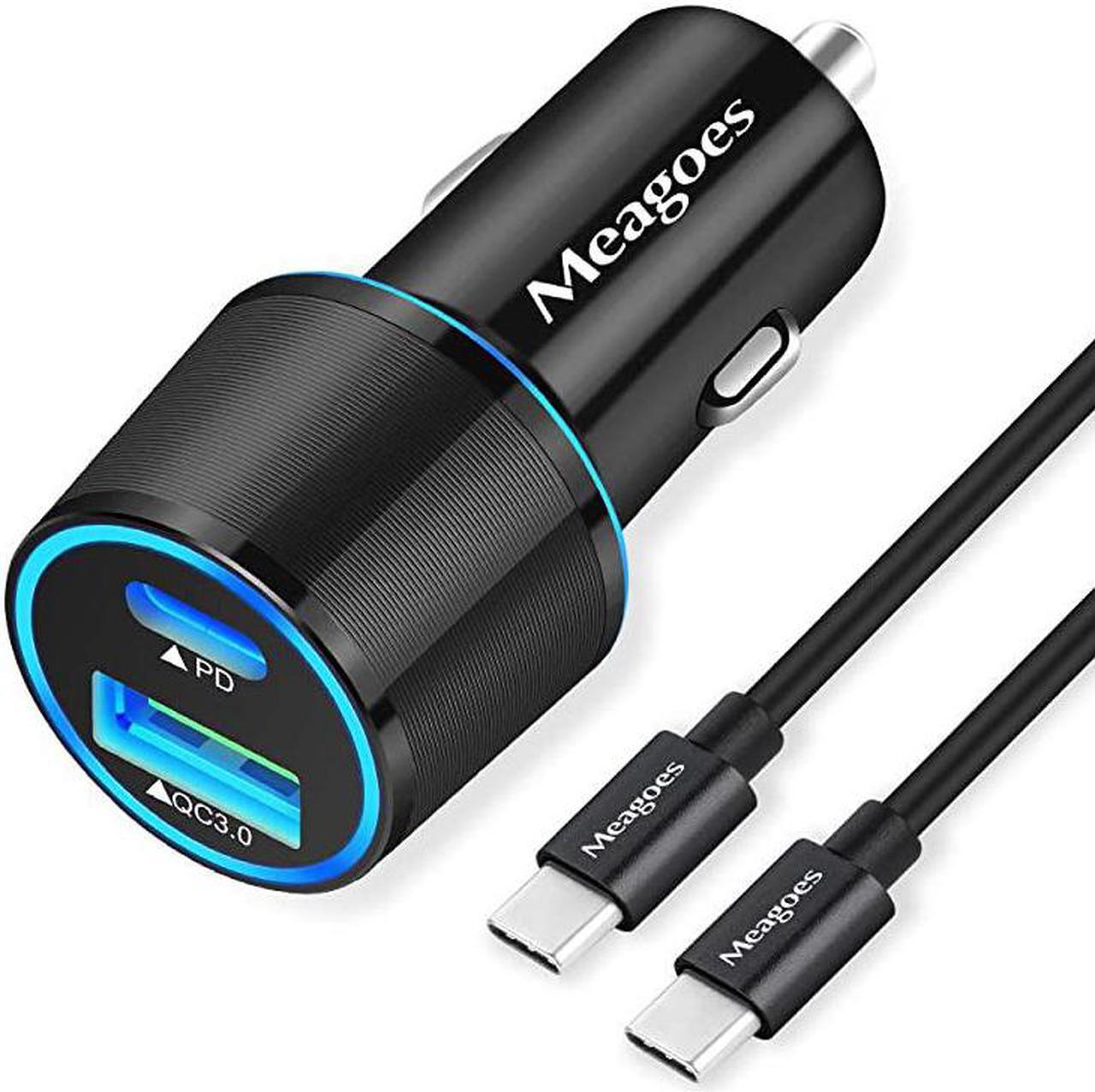 Main image of USB C Car Charger 36W 2Port Fast Charging Adapter with PDQC30 Compatible for Samsung Galaxy S20 PlusUltraS20S10S9Note 2010 iPad Pro Google Pixel iPhone 11ProMax 3ft Type C Cord