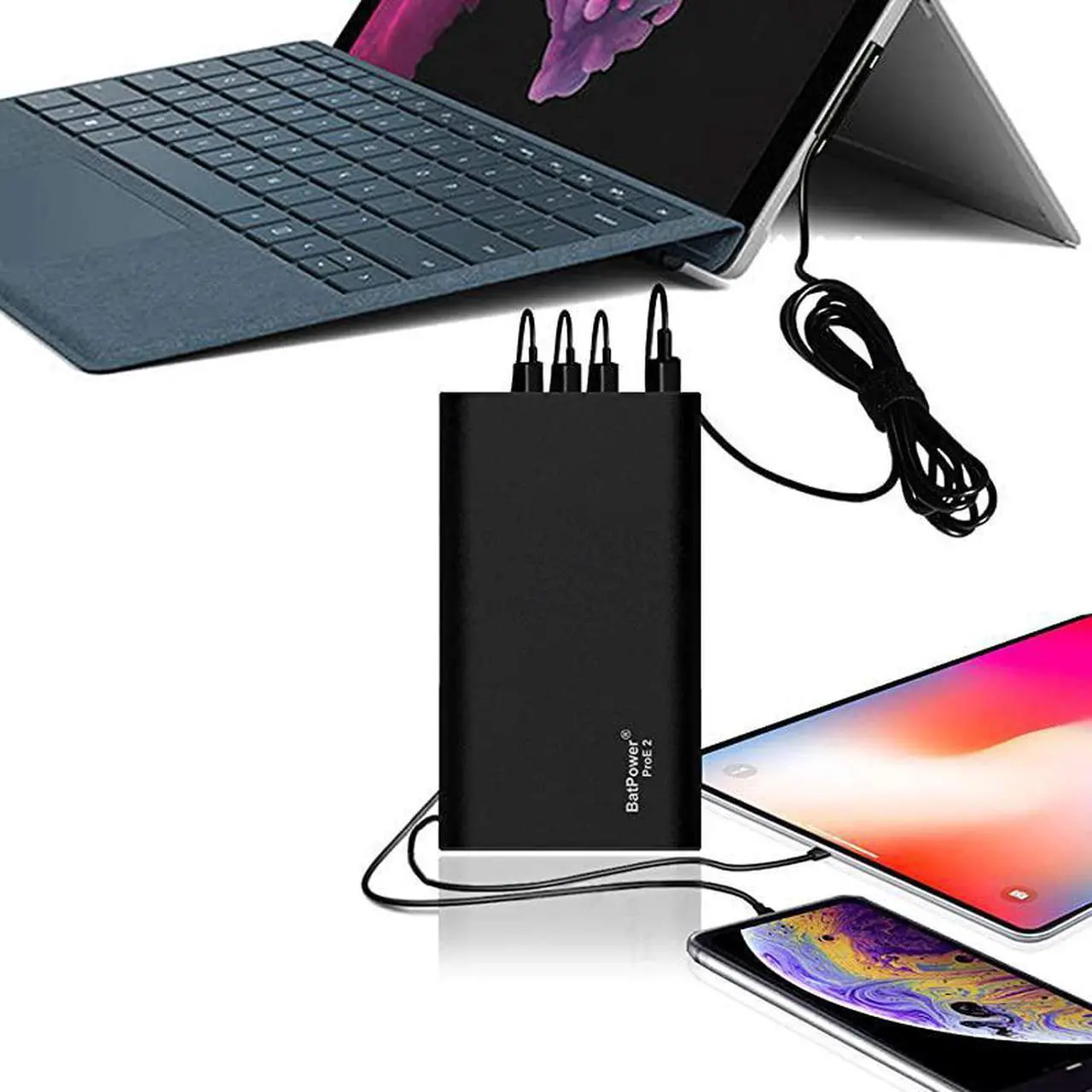 Alt view image 5 of 7 - ProE 2 ES10B 148Wh MS Surface External Battery for Surface Book 3 2 1 Laptop 3 2 1 Power Bank Surface Pro X 7 6 5 4 3 2 RT Go Portable Charger USB QC Quick Charge for Tablet or Smartphone