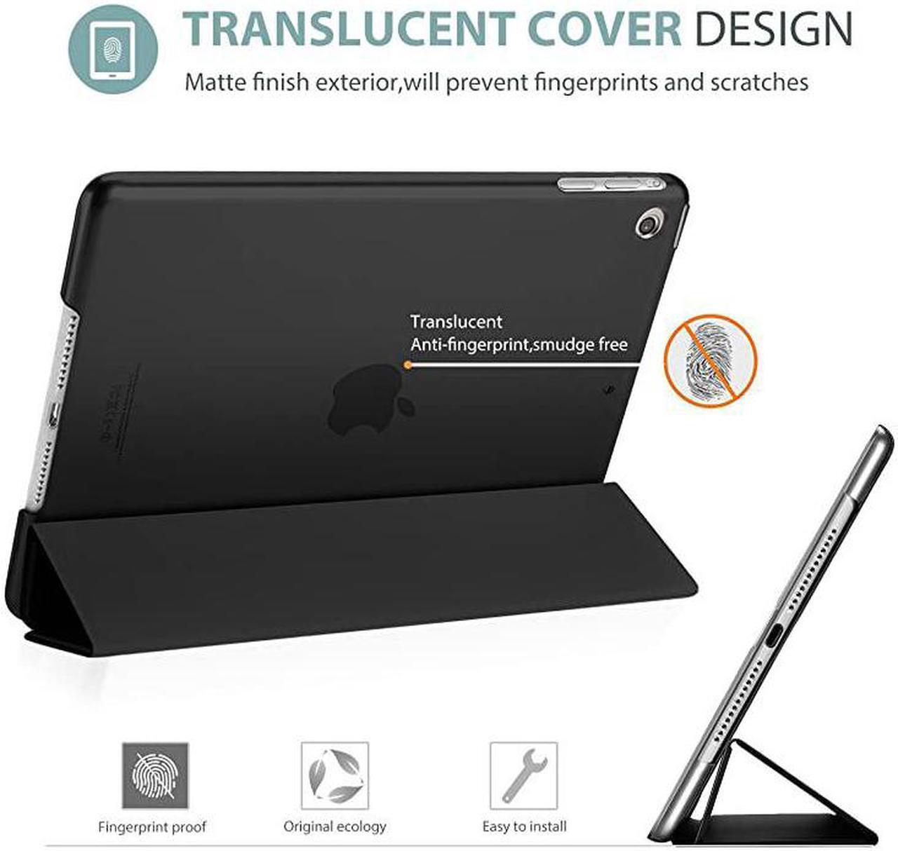Alt view image 3 of 7 - Smart Case for iPad Air 1st Edition Ultra Slim Lightweight Stand Protective Case Shell with Translucent Frosted Back Cover for Apple iPad Air 2013 Model A1474 A1475 A1476 Black