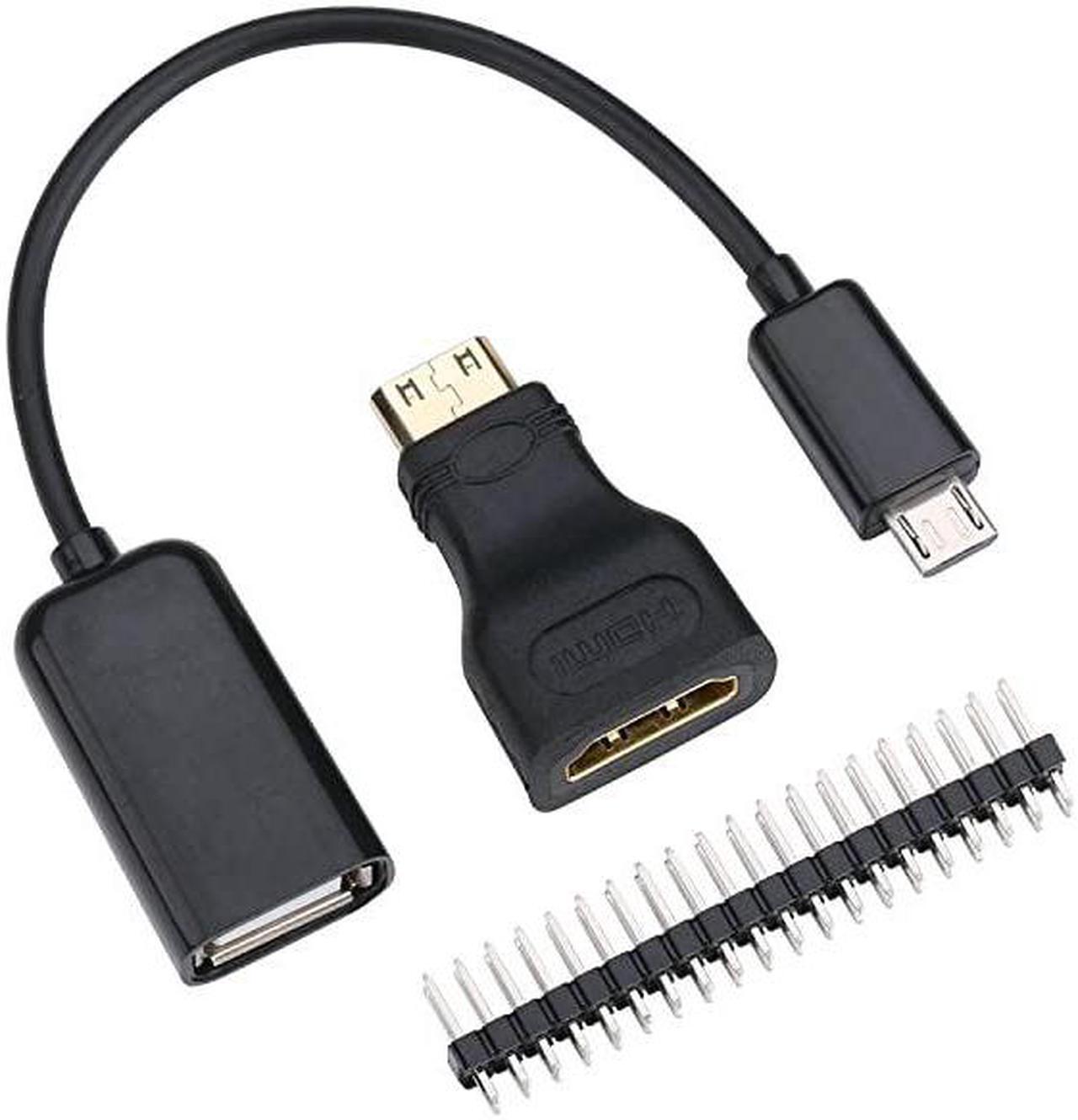 Alt view image 7 of 7 - Pi Zero Case with Heat Sink and 3 in 1 Adapter Kit Compatible with Pi Zero W (Matte)